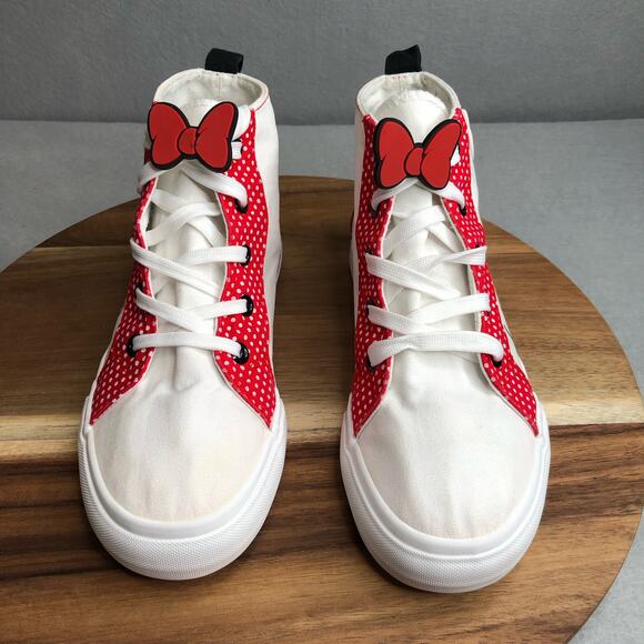 Minnie Mouse High Top Girls‎ Size 5 Ground Up Red and White Polka Dot Disney - Picture 2 of 9